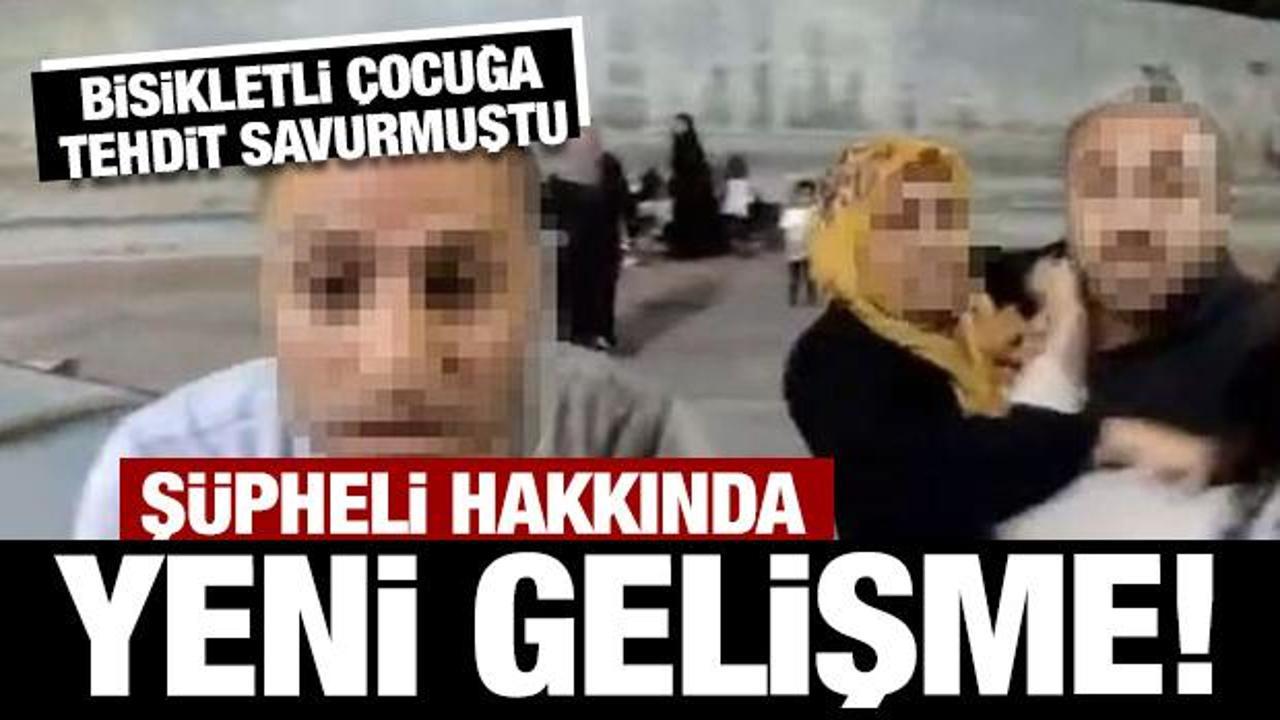 Bisikletli &ccedil;ocuğa tehdit savurmuştu: G&ouml;zaltına alındı
