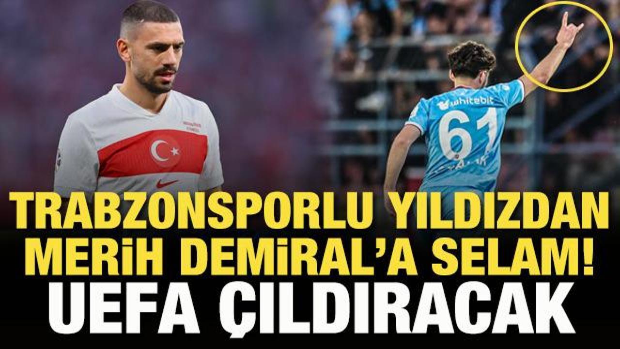 Trabzonsporlu yıldızdan Avrupa maçında Merih Demiral'a selam!