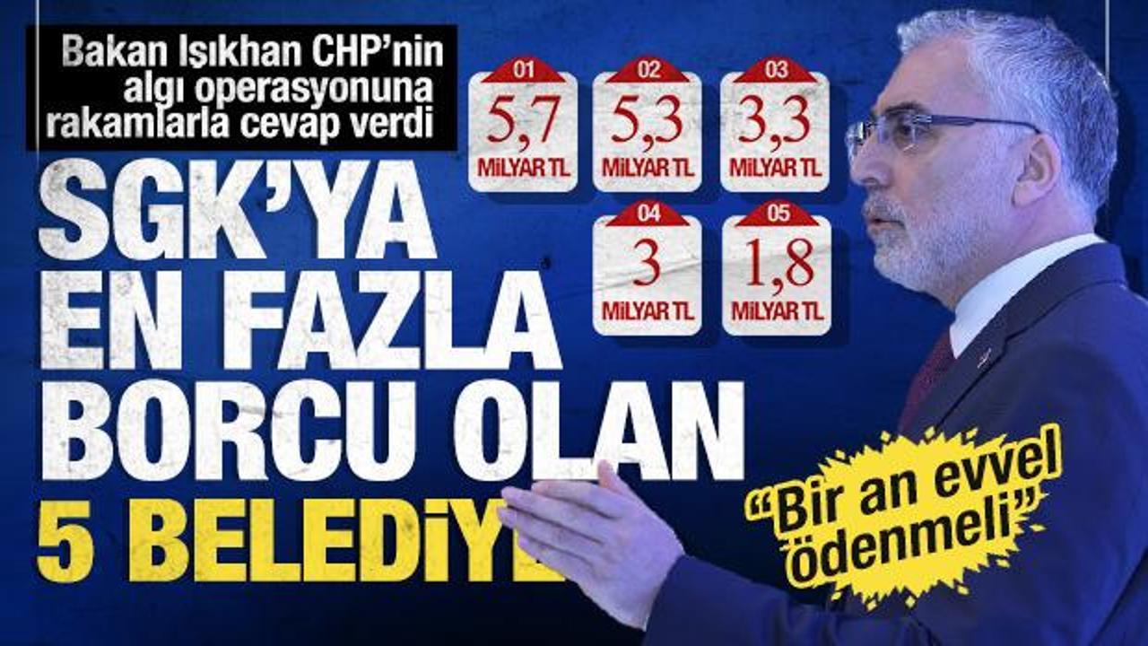 Bakan Işıkhan en fazla prim borcu olan belediyeleri açıkladı!