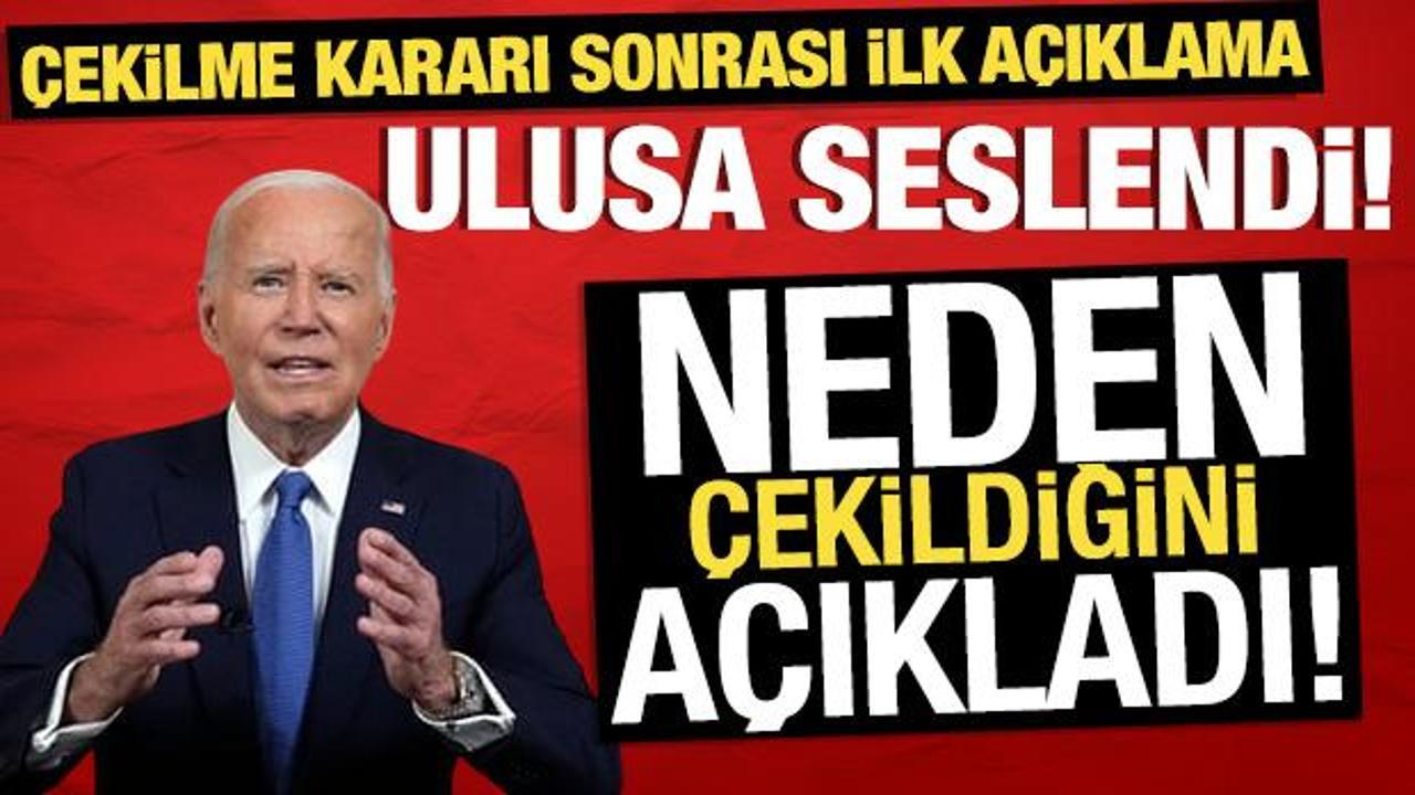 Biden'dan çekilme kararı sonrası ilk açıklama! 'Çalışmaya devam edeceğim'