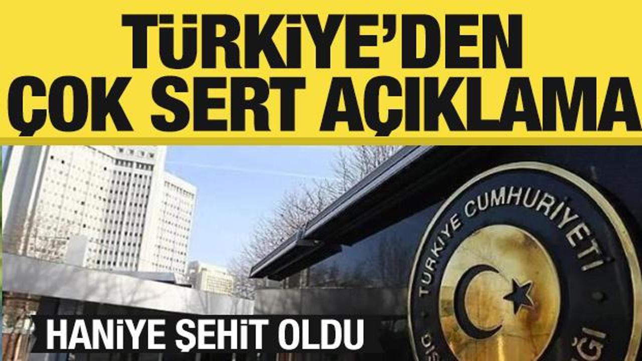 Haniye'nin şehit edilmesi sonrası Türkiye'den ilk açıklama