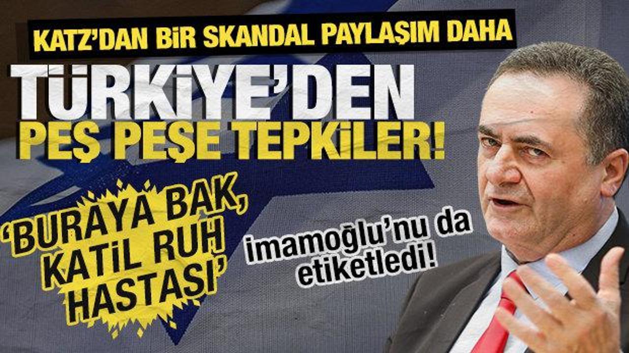 İsrailli bakan Katz'ın skandal paylaşımına sert tepkiler! 'Buraya bak, katil ruh hastası'