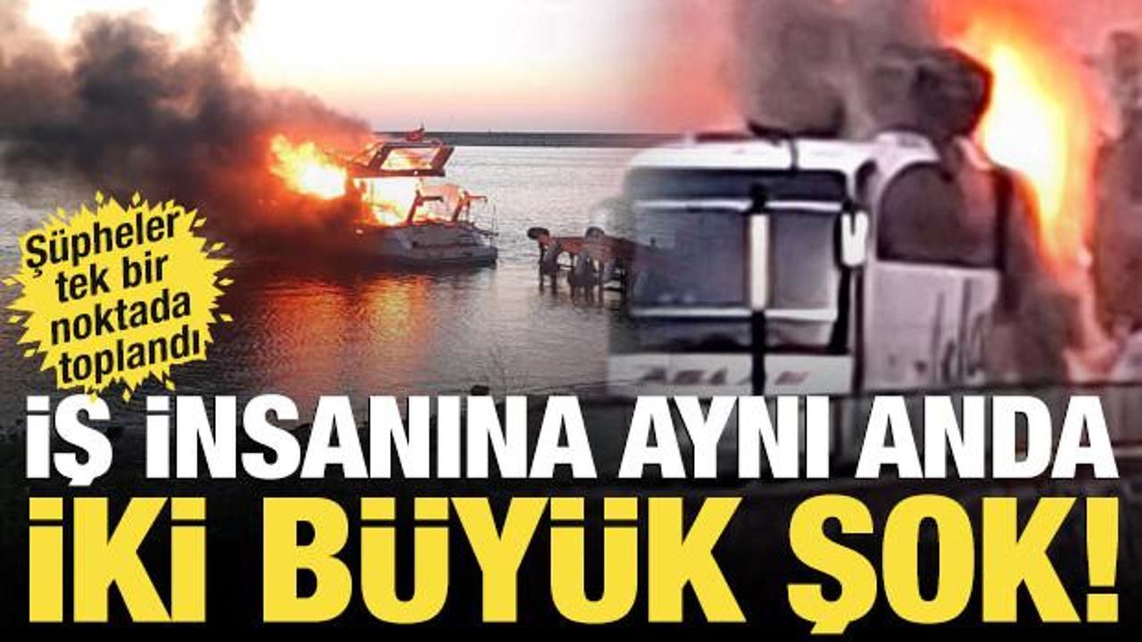 Aynı iş insanının hem yatı hem otob&uuml;s&uuml; yandı! Yangınla ilgili b&uuml;y&uuml;k ş&uuml;phe