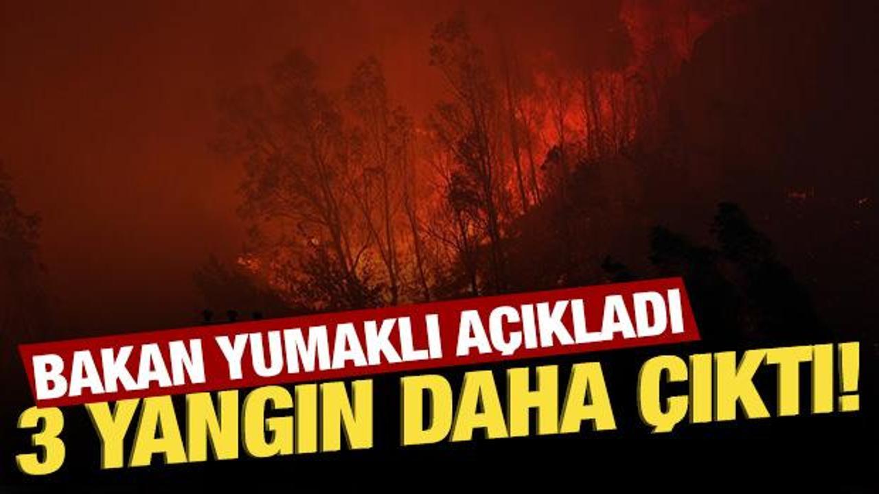 Bakan Yumaklı açıkladı: 3 yangın daha çıktı!