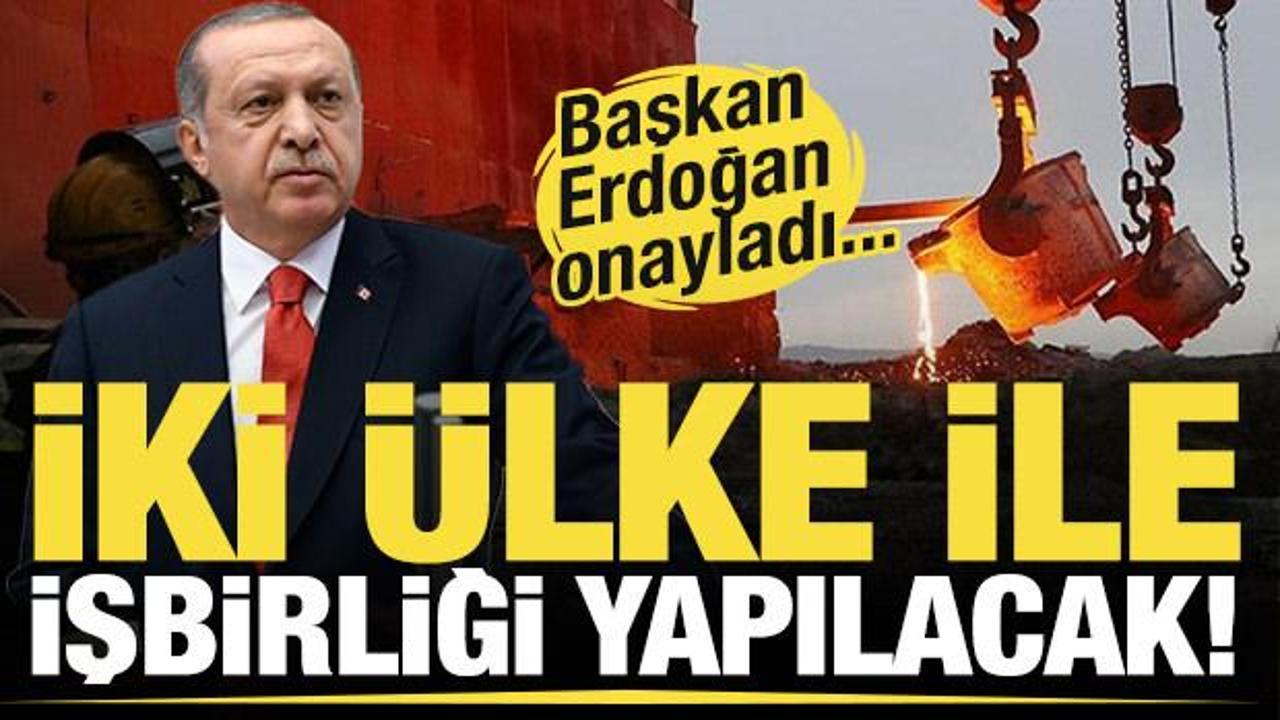 Cumhurbaşkanı Erdoğan onayladı! Türkiye'den iki ülkeyle maden adımı