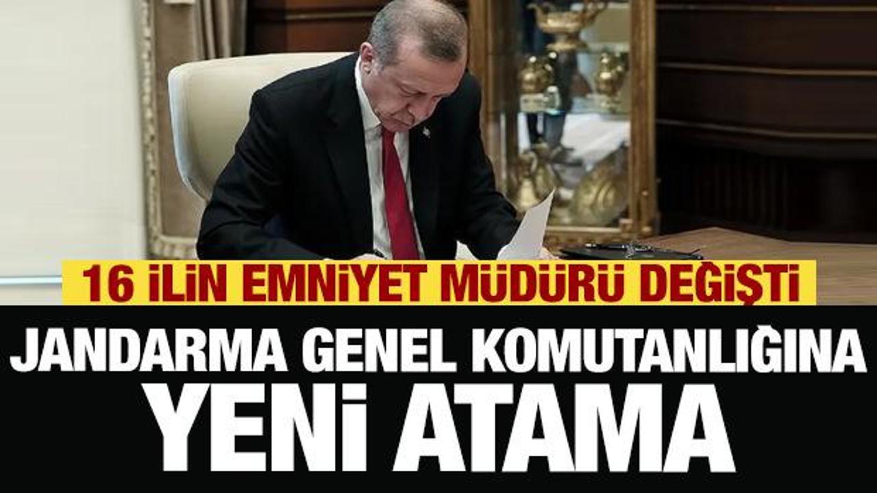 Jandarma Genel Komutanlığına yeni atama! 16 ilin Emniyet Müdürü değişti