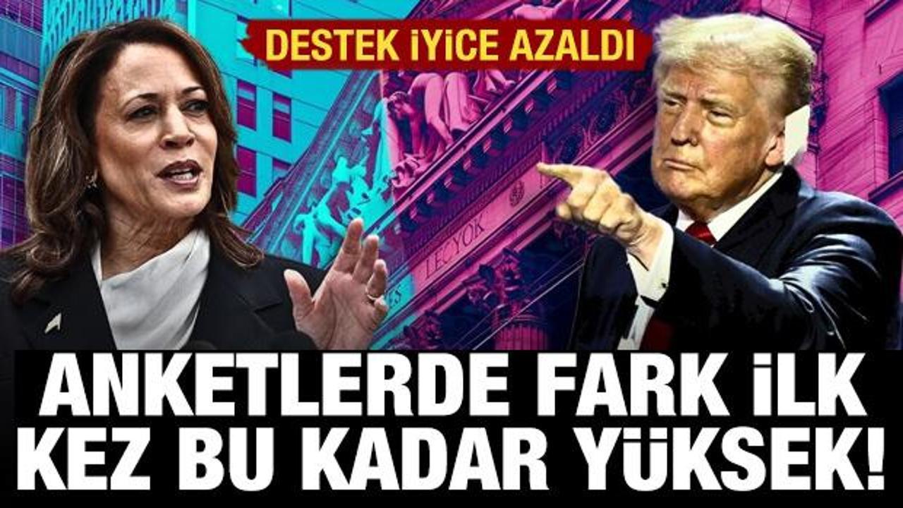 ABD'deki ankete g&ouml;re se&ccedil;menlerin y&uuml;zde 48'i Harris'i, 41'i de Trump'ı destekliyor