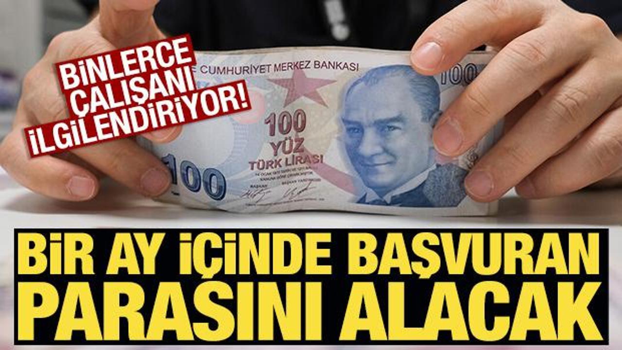 Çalışanlar dikkat! Bir ay içinde başvuran parasını alabiliyor