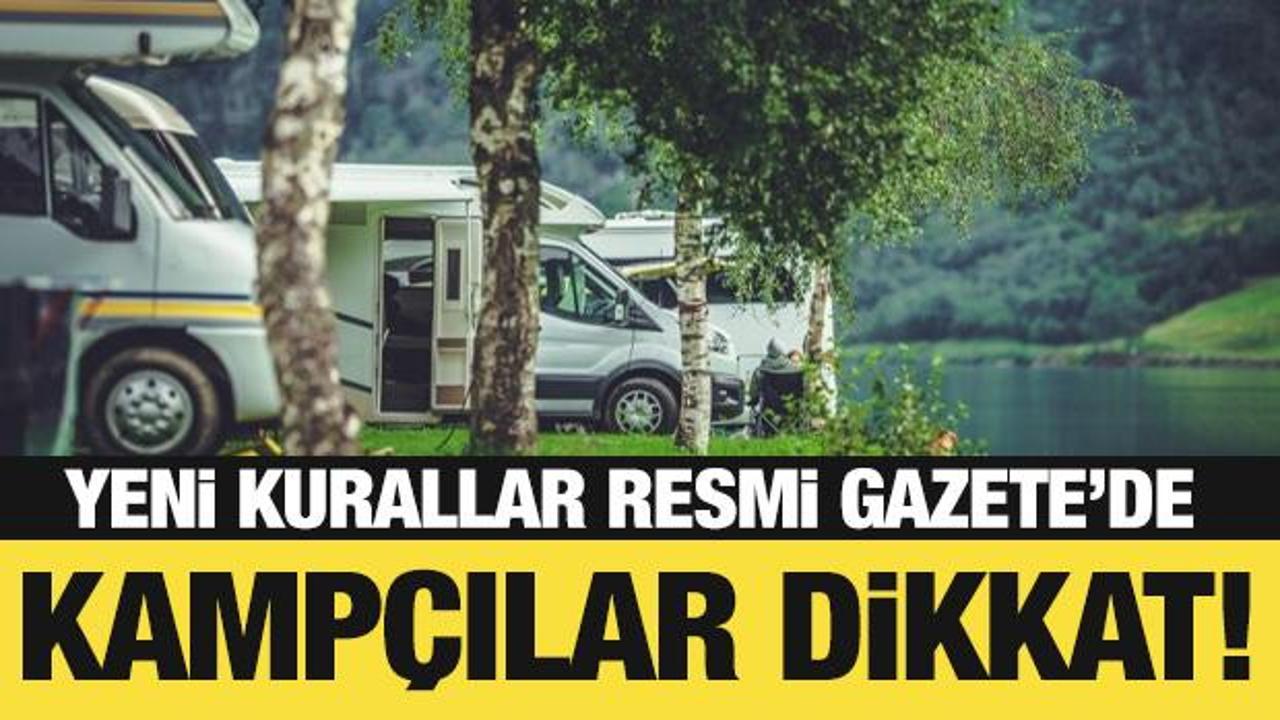 Kamp alanı veya karavan parklarla ilgili yeni karar