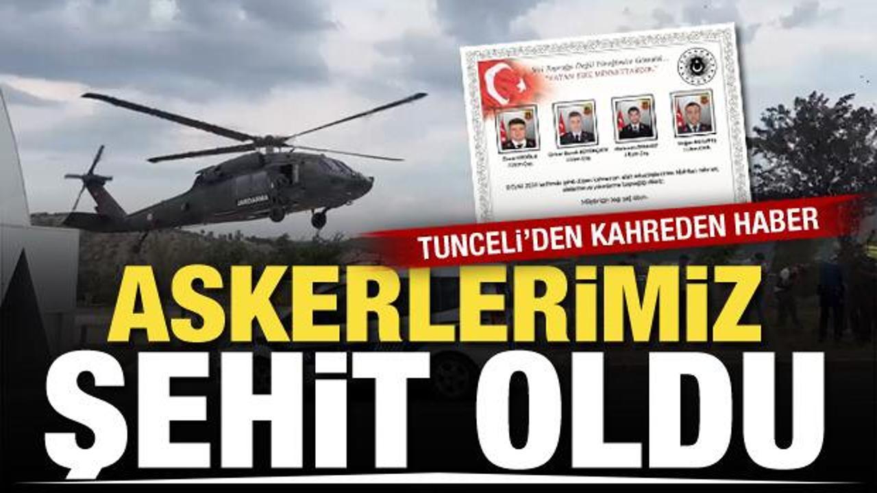 Tunceli'de askeri araç uçuruma yuvarlandı! 4 askerimiz şehit oldu