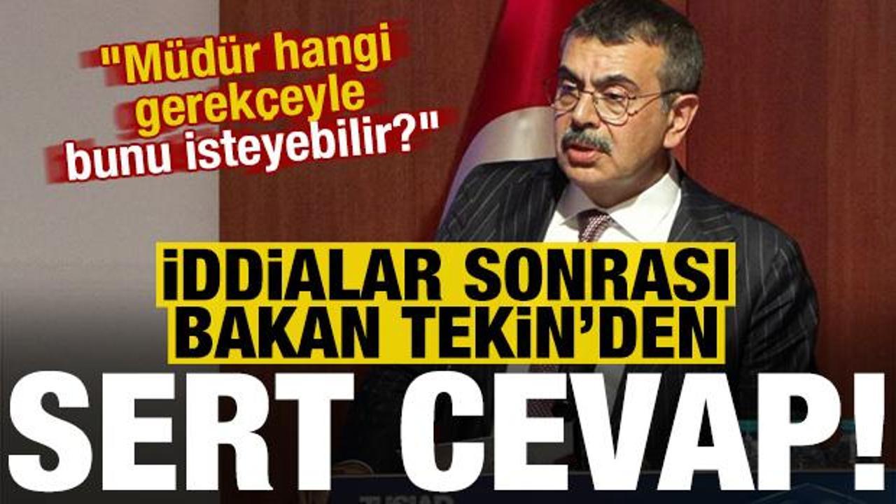 Bakan Tekin'den kayıt ücreti iddialarına sert cevap! "Müdür hangi gerekçeyle isteyebilir?"