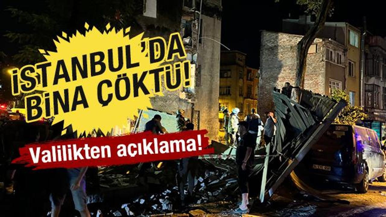 İstanbul Fatih'te 3 katlı bir bina çöktü!