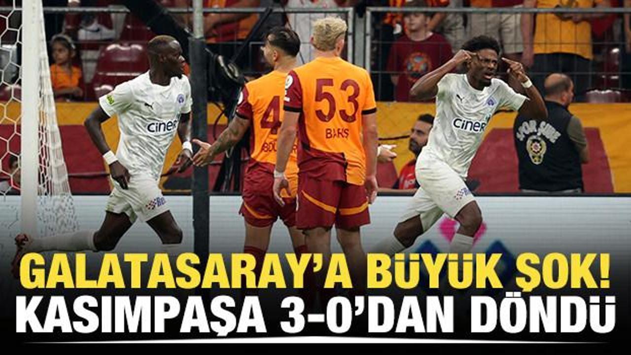Galatasaray'a b&uuml;y&uuml;k şok! Kasımpaşa 3-0'dan d&ouml;nd&uuml;