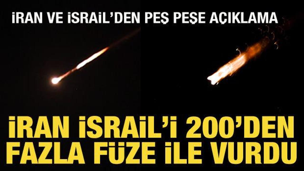 İran, İsrail'i 200'ün üzerinde balistik füze ile vurdu