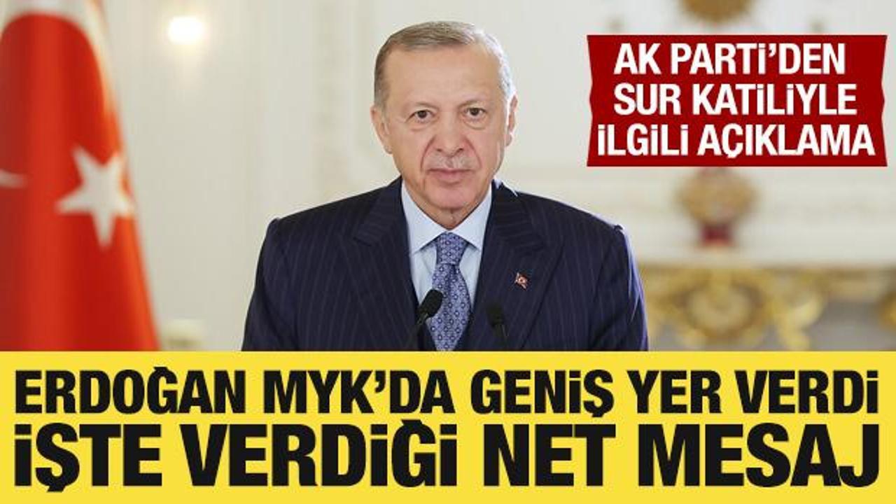 AK Parti'den sur katiliyle ilgili a&ccedil;ıklama: Cumhurbaşkanımız MYK'da net mesajı verdi