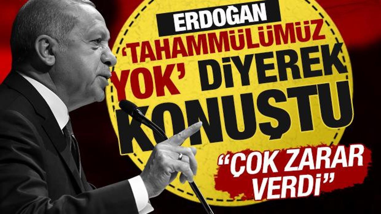 Cumhurbaşkanı Erdoğan 'tahammülümüz yok' diyerek seslendi: 'Onlara tolerans göstermeyiz'