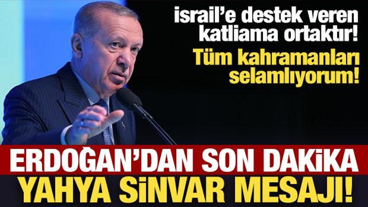 Erdoğan'dan son dakika Yahya Sinvar mesajı: Tüm kahramanları selamlıyorum!