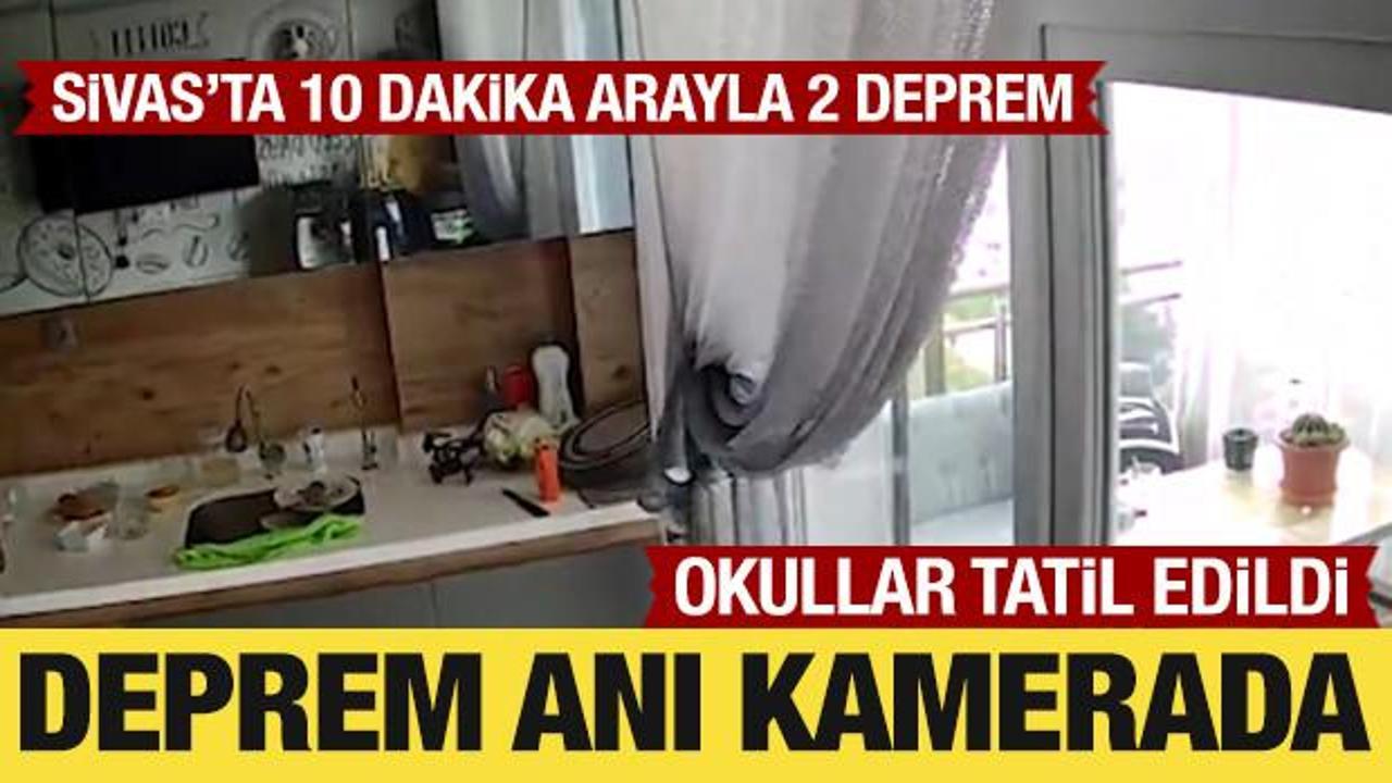 Sivas'ta peş peşe depremler: İşte deprem anı! Okullar tatil edildi