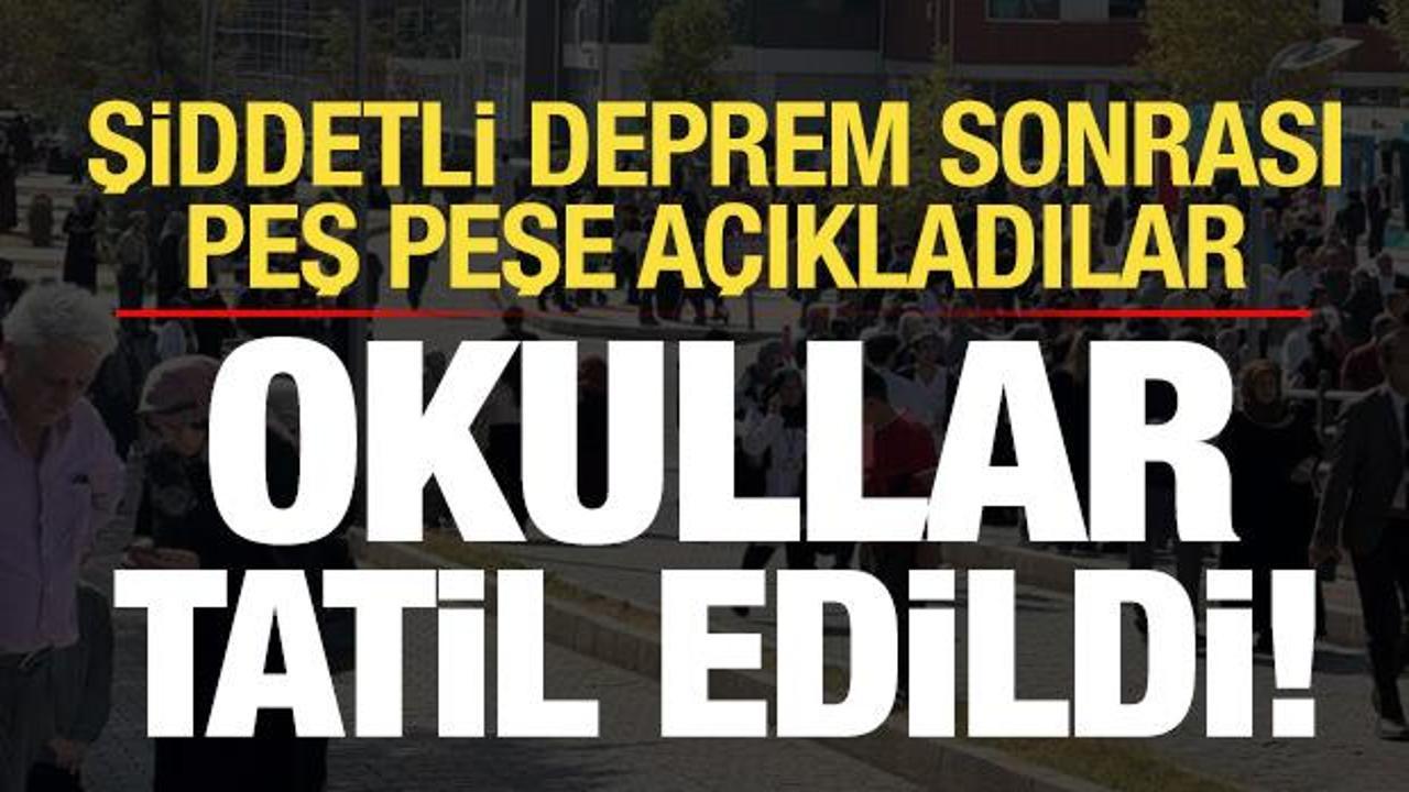 Son dakika: Malatya'daki şiddetli deprem sonrası peş peşe duyurdular: Okullar tatil edildi