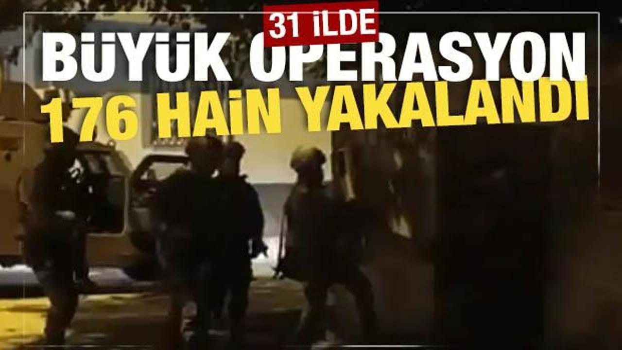 31 ilde 'G&Uuml;RZ-20' operasyonu! 176 ter&ouml;r &ouml;rg&uuml;t&uuml; mensubu yakalandı