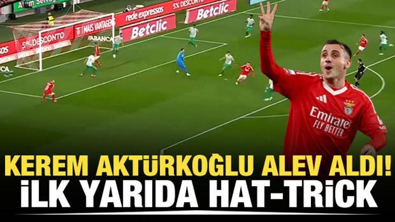 Kerem Akt&uuml;rkoğlu alev aldı! İlk yarıda hat-trick yaptı