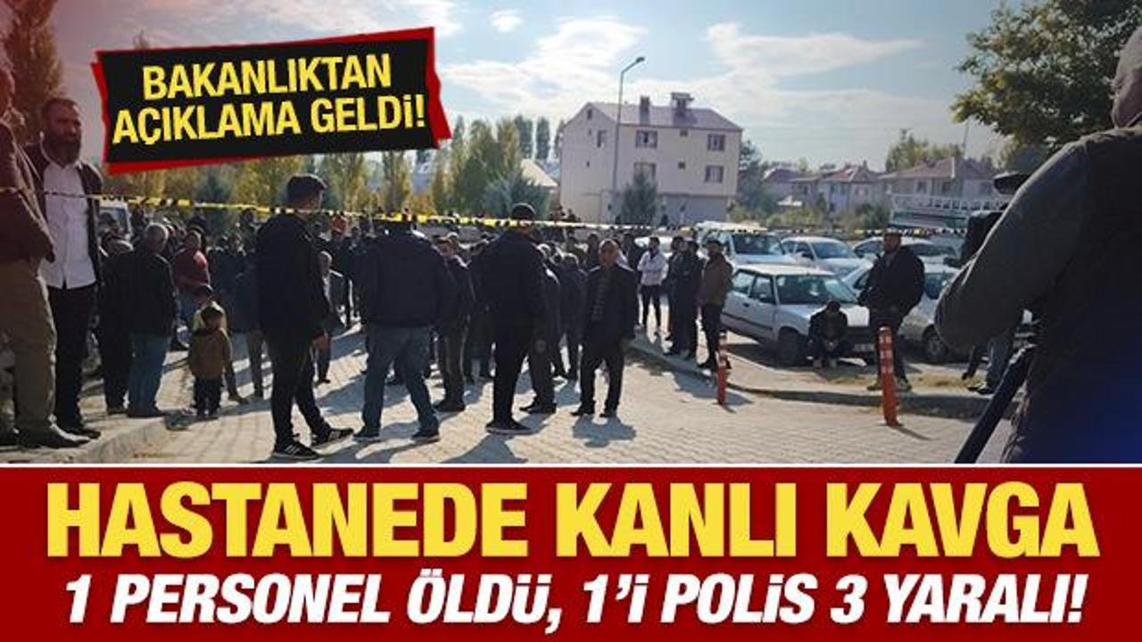 Hastanede kanlı kavga: 1 personel &ouml;ld&uuml;, 1'i polis 3 yaralı! Bakanlıktan a&ccedil;ıklama geldi