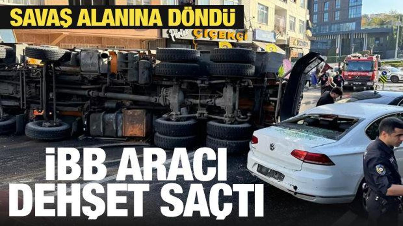 İBB aracı dehşet saçtı! Ortalık savaş alanına döndü...Onlarca araç pert