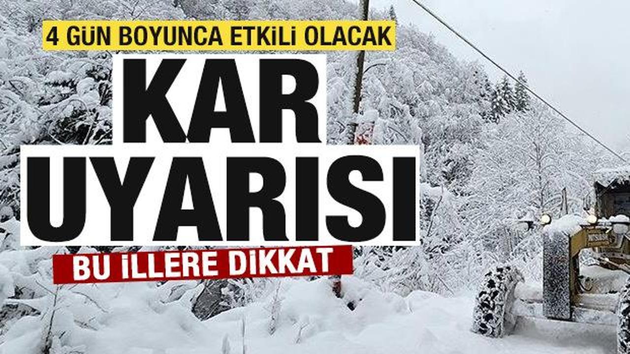 Meteoroloji son dakika duyurdu! Kuvvetli kar yağışı ve sağanak uyarısı! 4 g&uuml;n s&uuml;recek