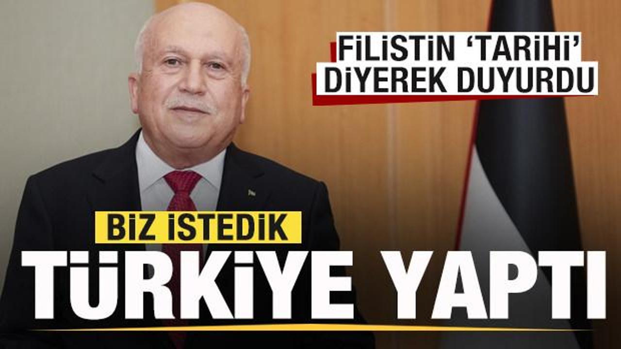 Filistin 'tarihi' diyerek duyurdu: Biz istedik T&uuml;rkiye yaptı! 