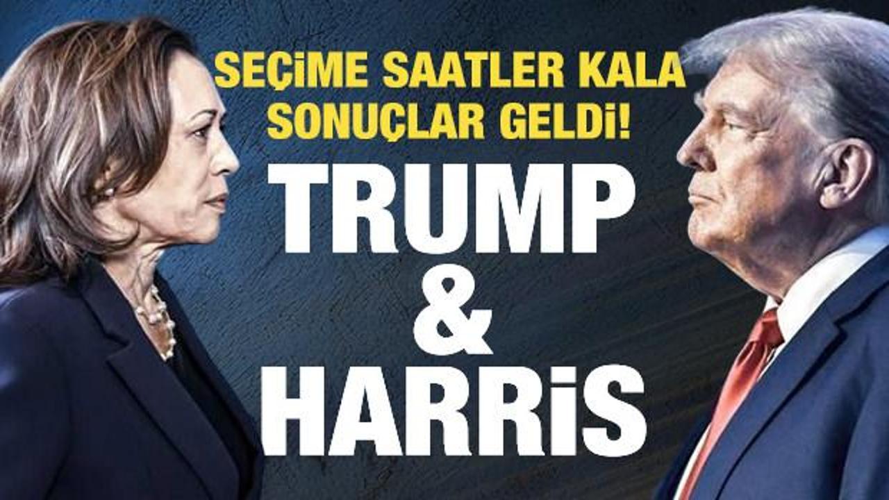 Se&ccedil;ime saatler kala sonu&ccedil;lar geldi: Trump mı Harris mi?