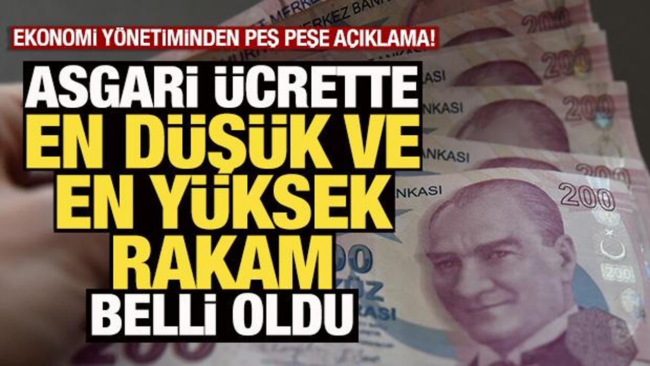 Asgari &uuml;crette en d&uuml;ş&uuml;k ve en y&uuml;ksek rakam ortaya &ccedil;ıktı