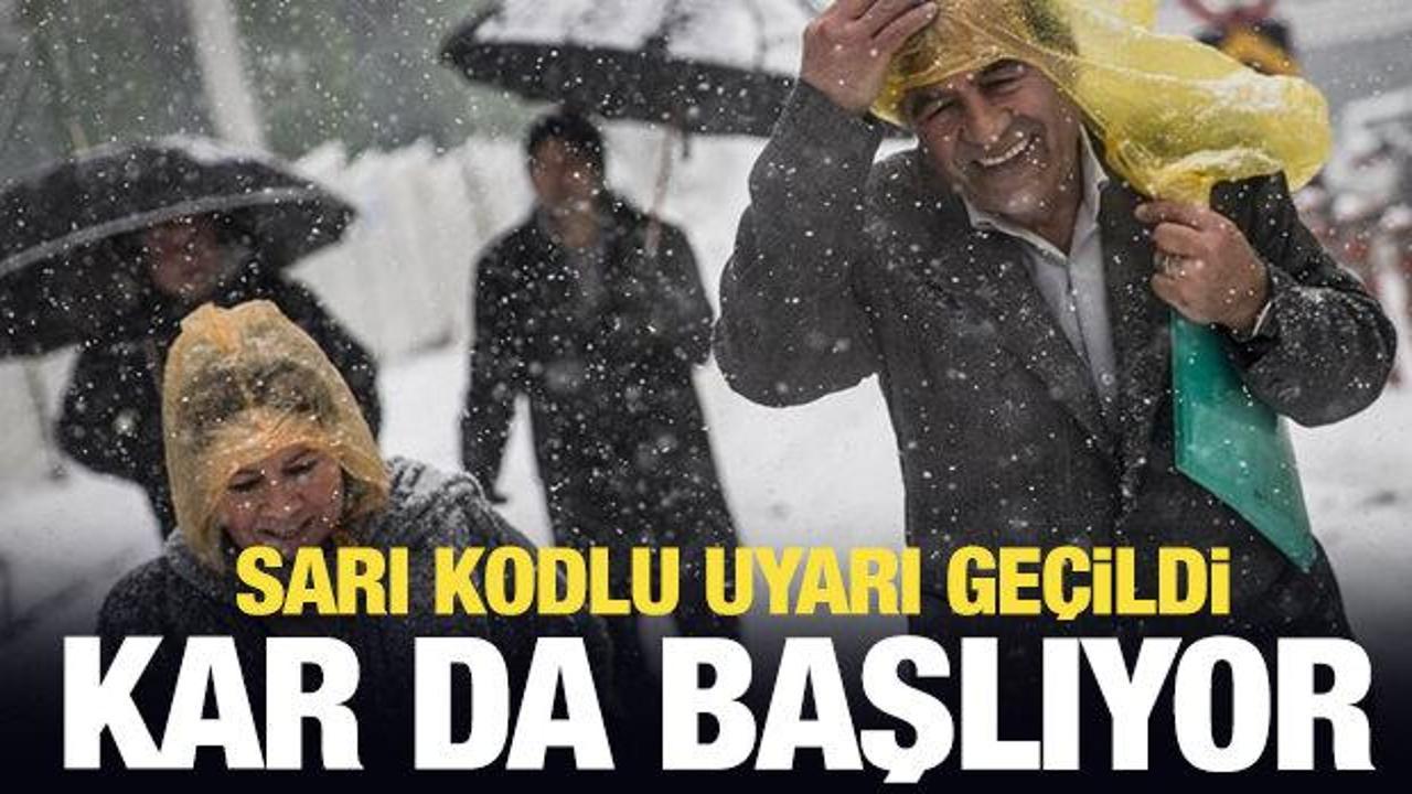 Kar yağışı geliyor! Sarı kodlu uyarı...Sağanak ve fırtına etkili olacak!