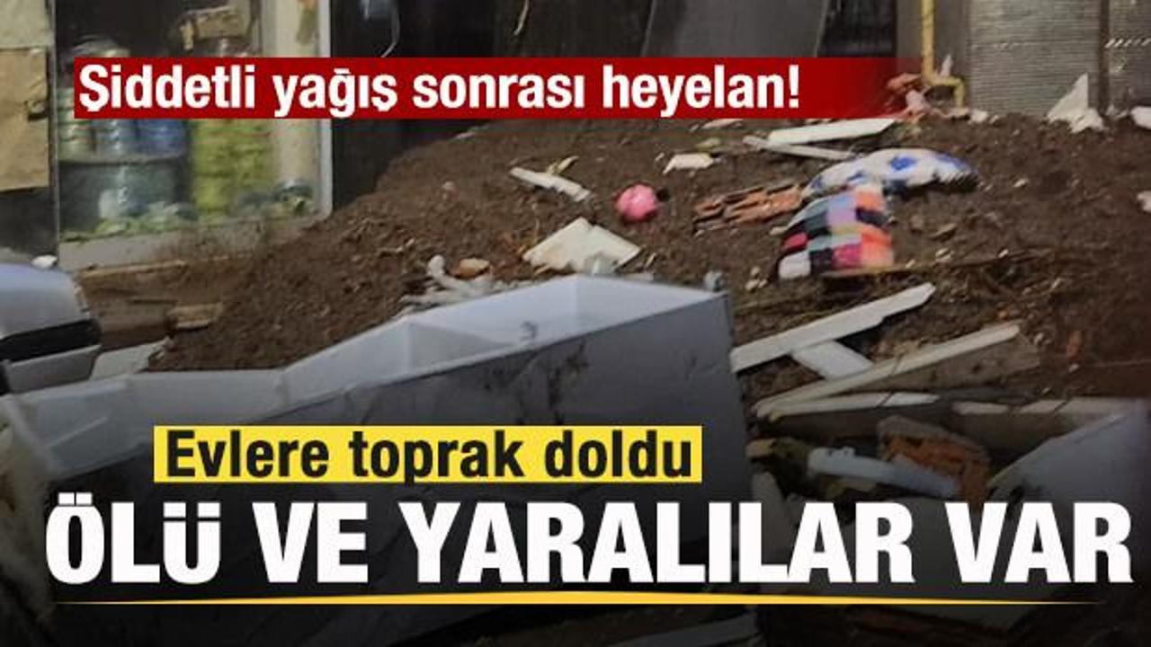 Rize'de heyelan! Evlere toprak doldu! &Ouml;l&uuml; ve yaralılar var