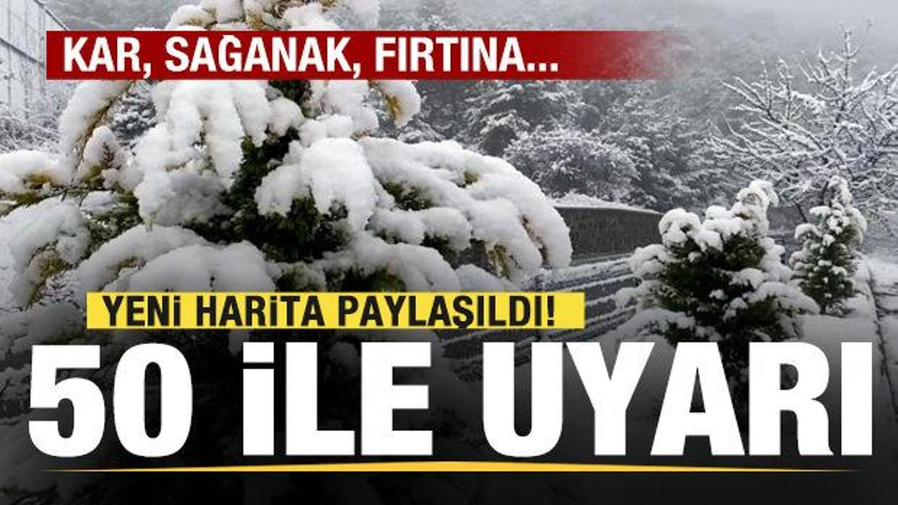 Meteoroloji yeni haritayı paylaştı! 50 ile uyarı! Yoğun kar! AFAD duyurdu: 2 güne dikkat!