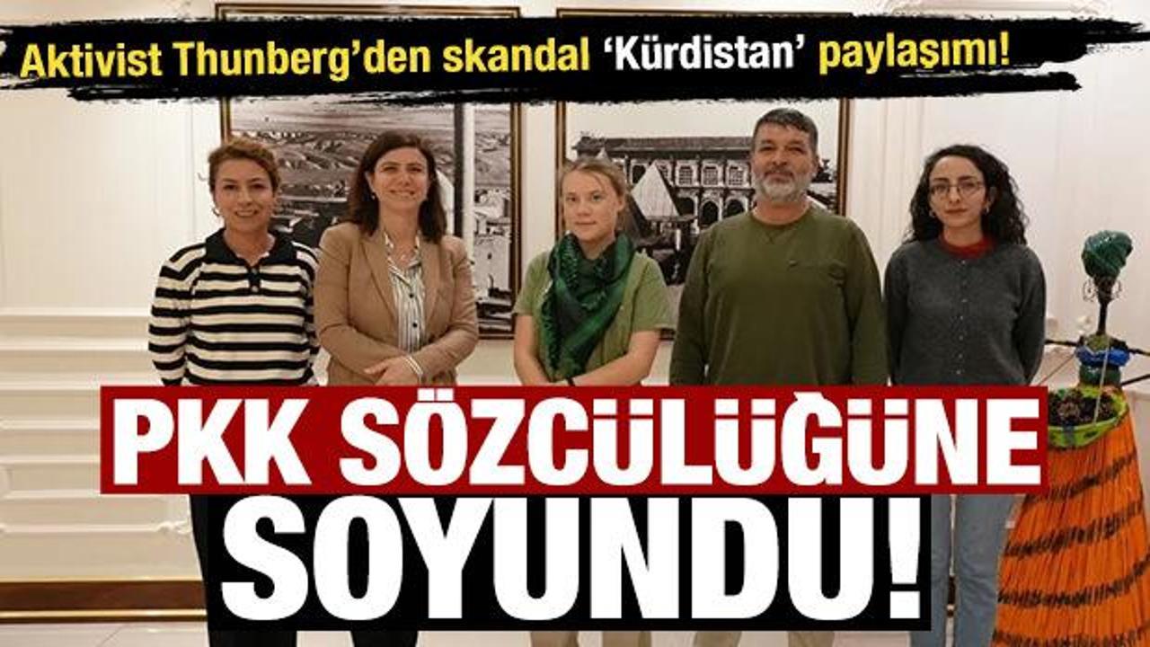 Thunberg'den skandal "K&uuml;rdistan" paylaşımı! PKK'nın s&ouml;zc&uuml;l&uuml;ğ&uuml;ne soyundu