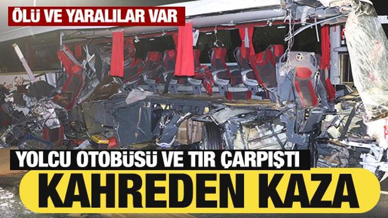Denizli'de yolcu otob&uuml;s&uuml; TIR'la &ccedil;arpıştı! &Ouml;l&uuml; ve yaralılar var
