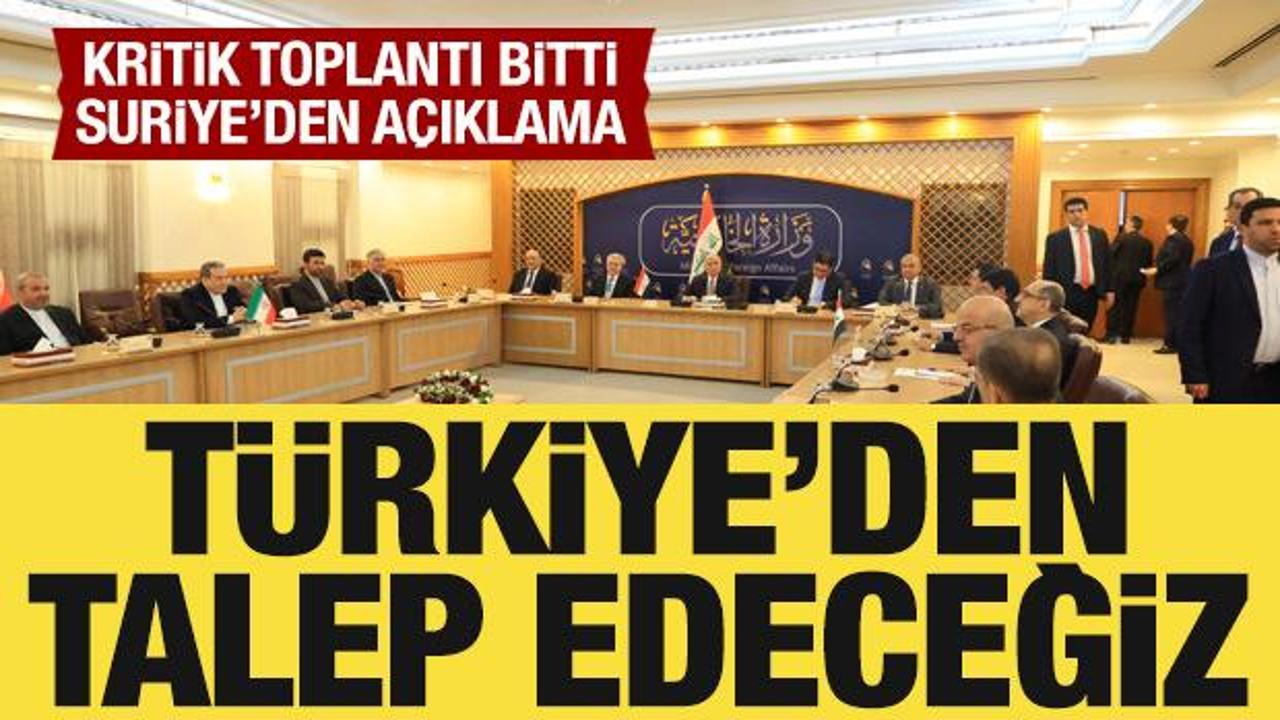 Irak, İran ve Suriye arasındaki kritik toplantı bitti: Suriye'den T&uuml;rkiye a&ccedil;ıklaması