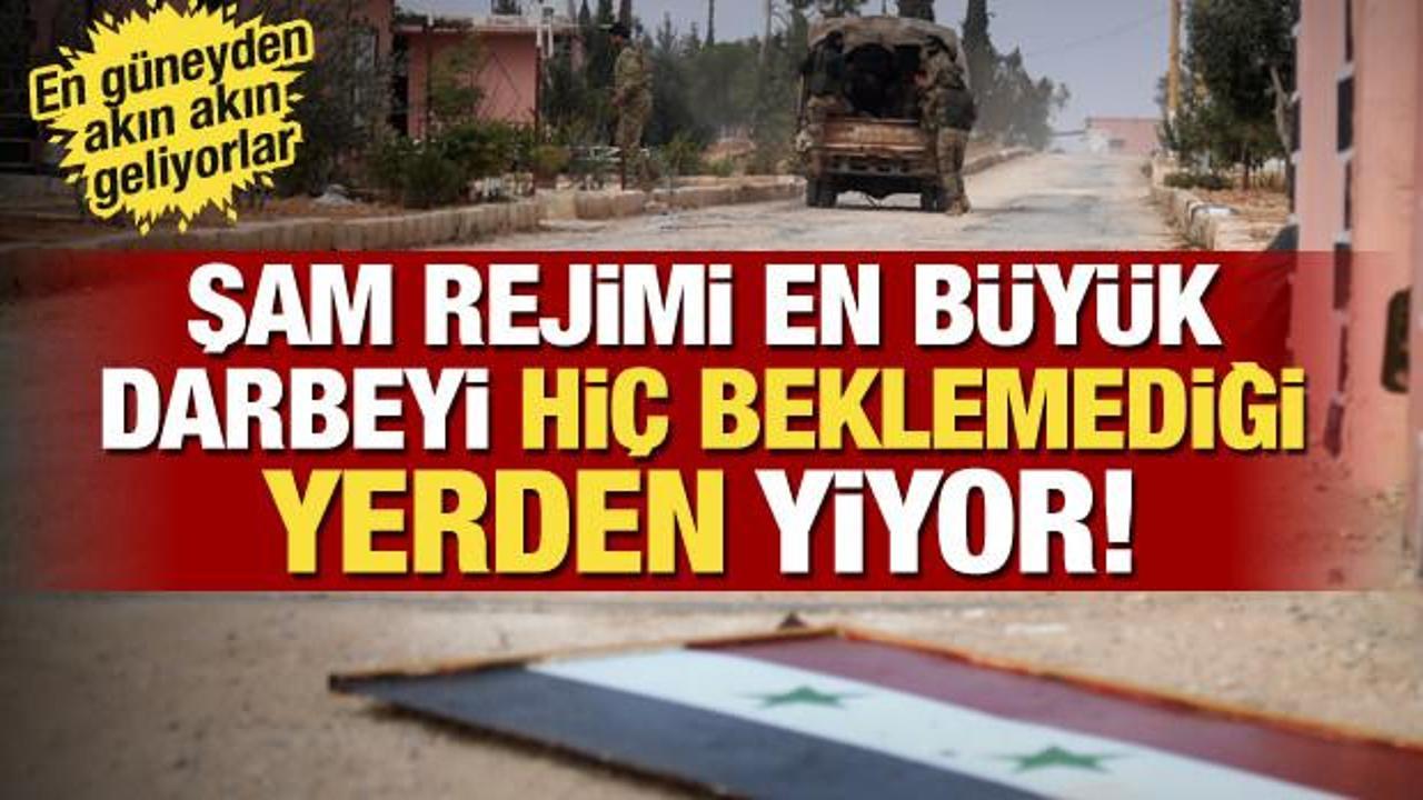 Şam rejimi asıl darbeyi hiç beklemediği yerden yiyor! En güneyden akın akın geliyorlar