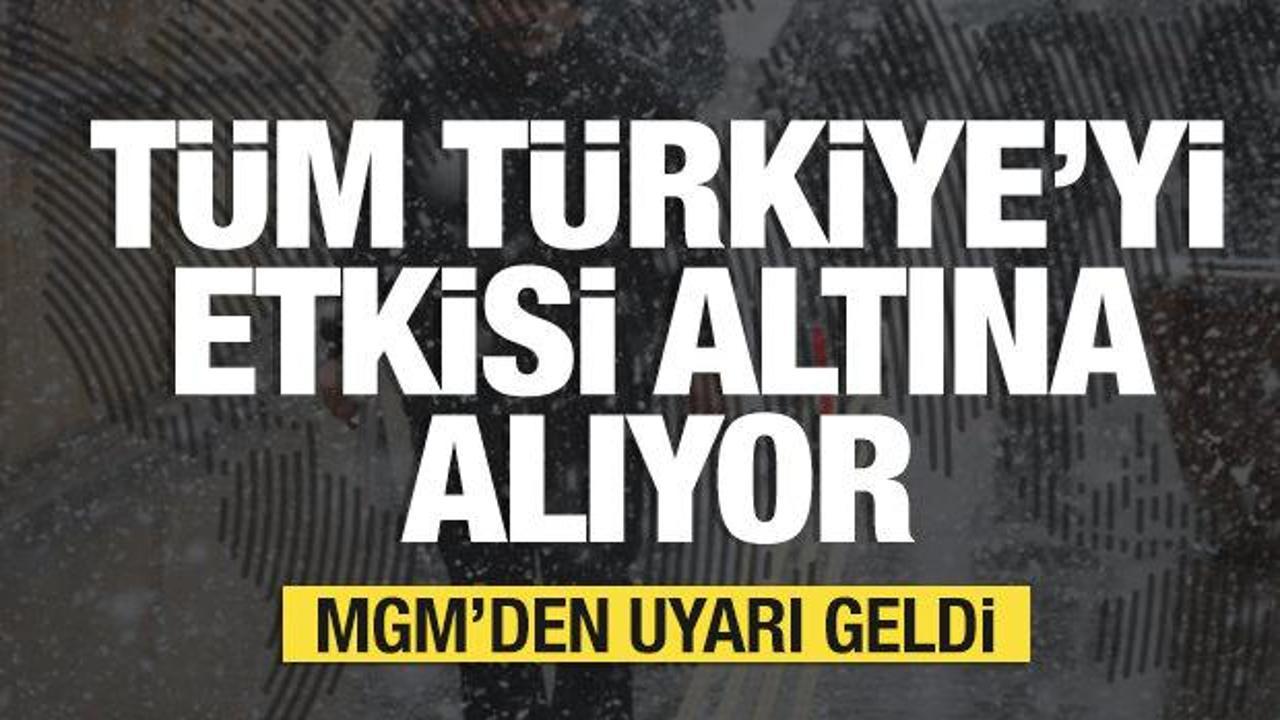 Tüm Türkiye'de etkili olacak! Meteoroloji'den uyarı