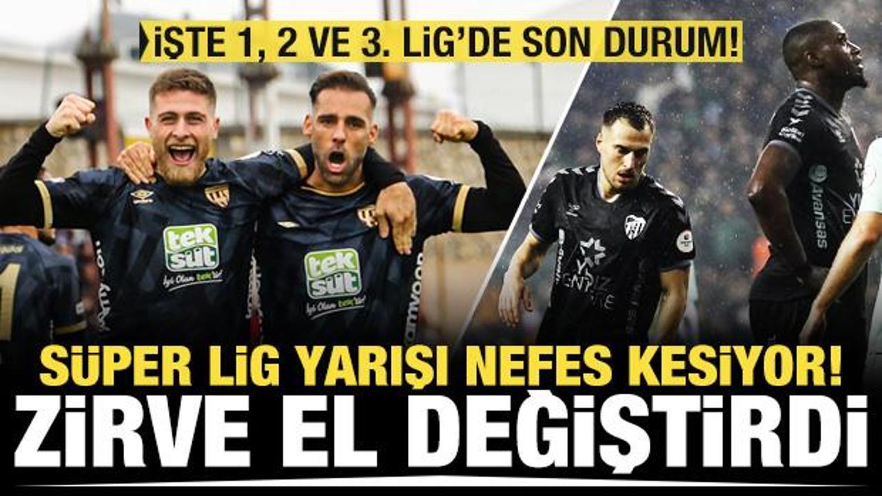 1, 2 ve 3. ligde maçlar sona erdi! İşte görünüm