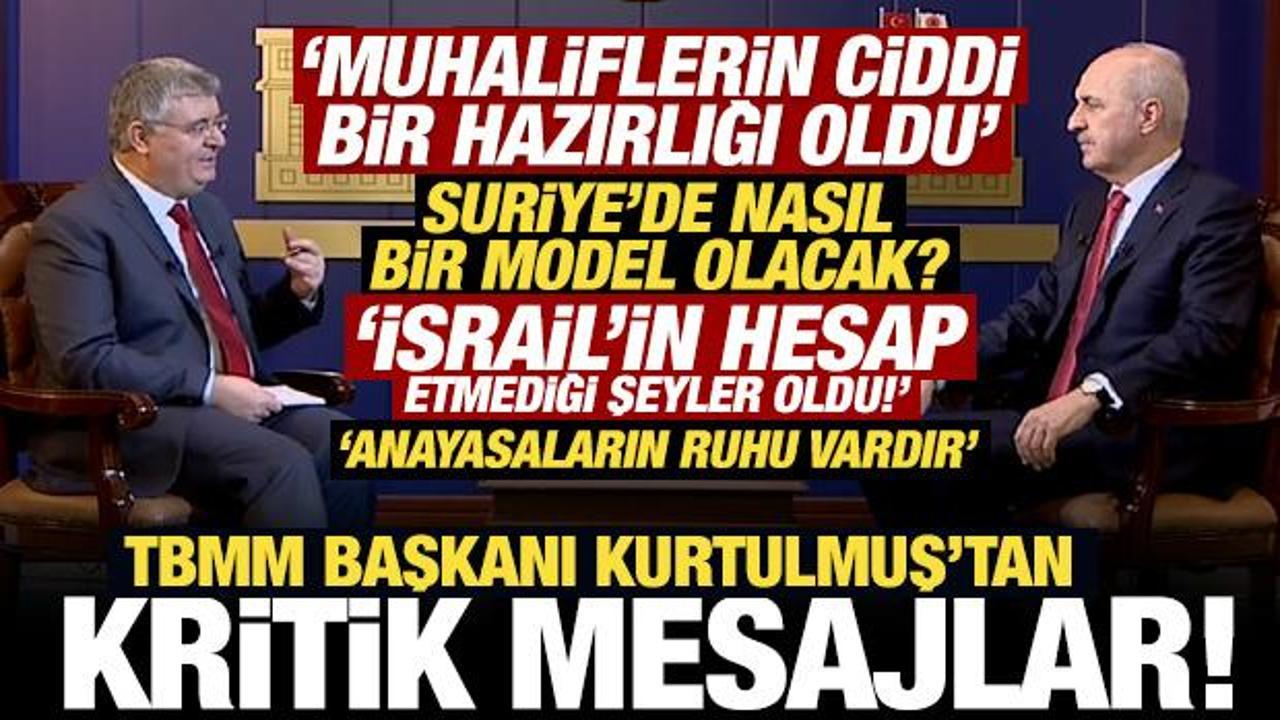 TBMM Başkanı Numan Kurtulmuş'tan &ouml;nemli mesajlar! Dikkat &ccedil;eken Suriye ve İsrail a&ccedil;ıklaması