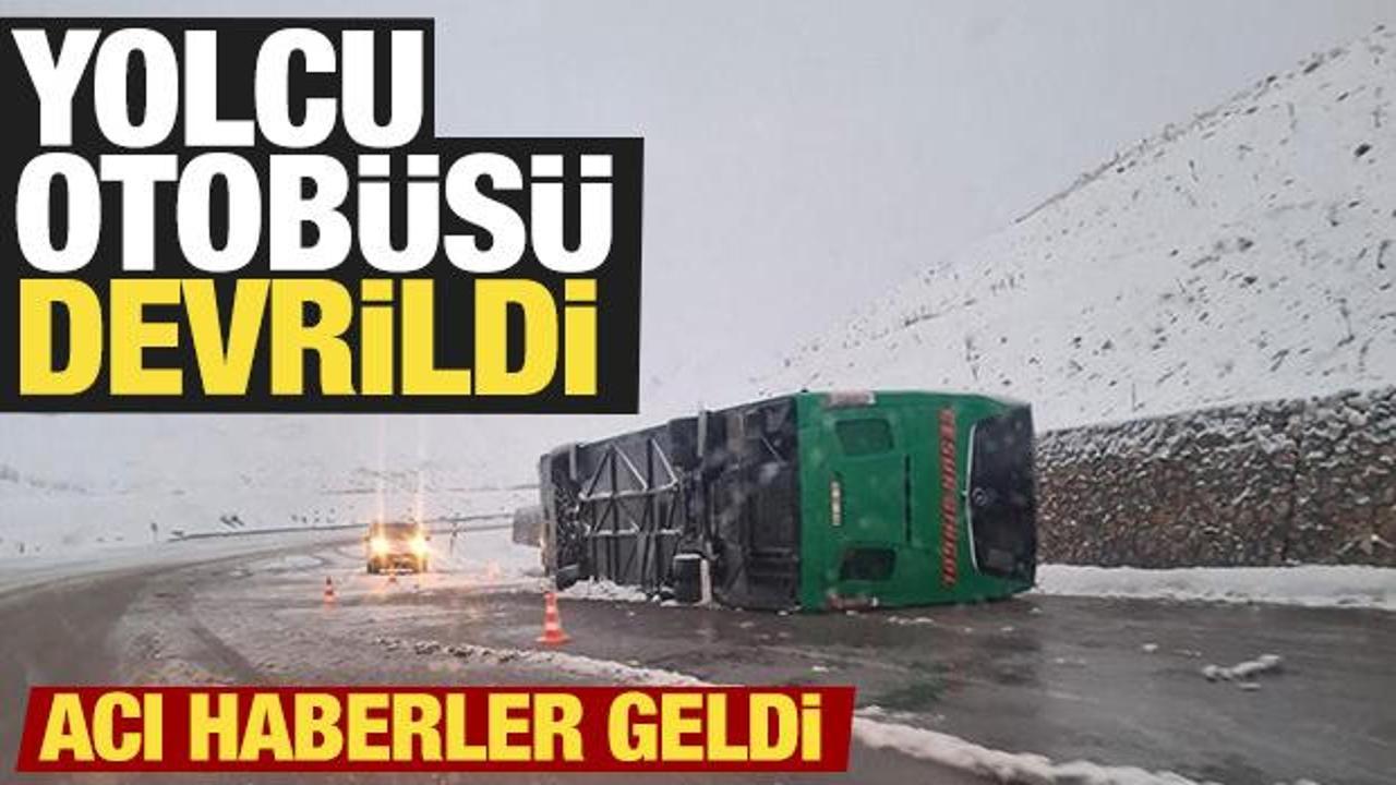 Kahreden haber! Yolcu otob&uuml;s&uuml; devrildi...&Ouml;l&uuml; ve yaralılar var
