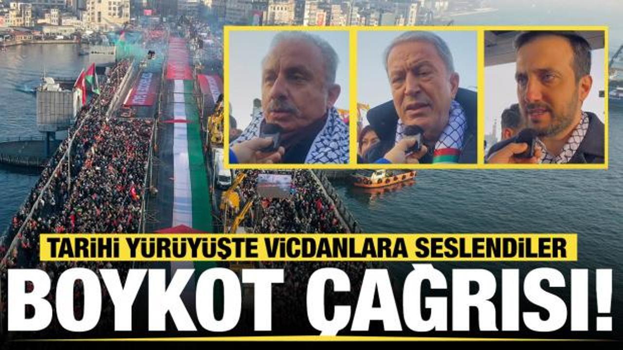 Galata K&ouml;pr&uuml;s&uuml;'ndeki tarihi y&uuml;r&uuml;y&uuml;şte vicdanlara boykot &ccedil;ağrısı