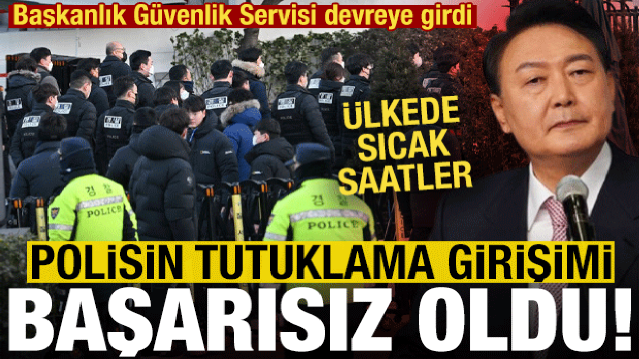 G&uuml;ney Kore'de sıcak saatler: Polisin tutuklama girişimi başarısız oldu!