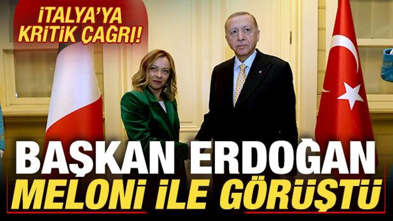 Son dakika: Başkan Erdoğan, Meloni ile g&ouml;r&uuml;şt&uuml;! İtalya'ya kritik Suriye &ccedil;ağrısı