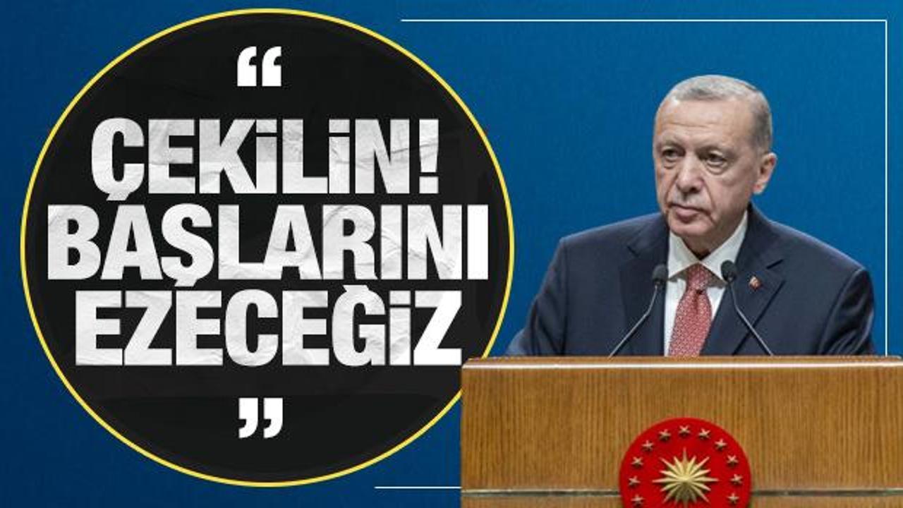 Cumhurbaşkanı Erdoğan: &Ccedil;ekilin başlarını ezeceğiz!