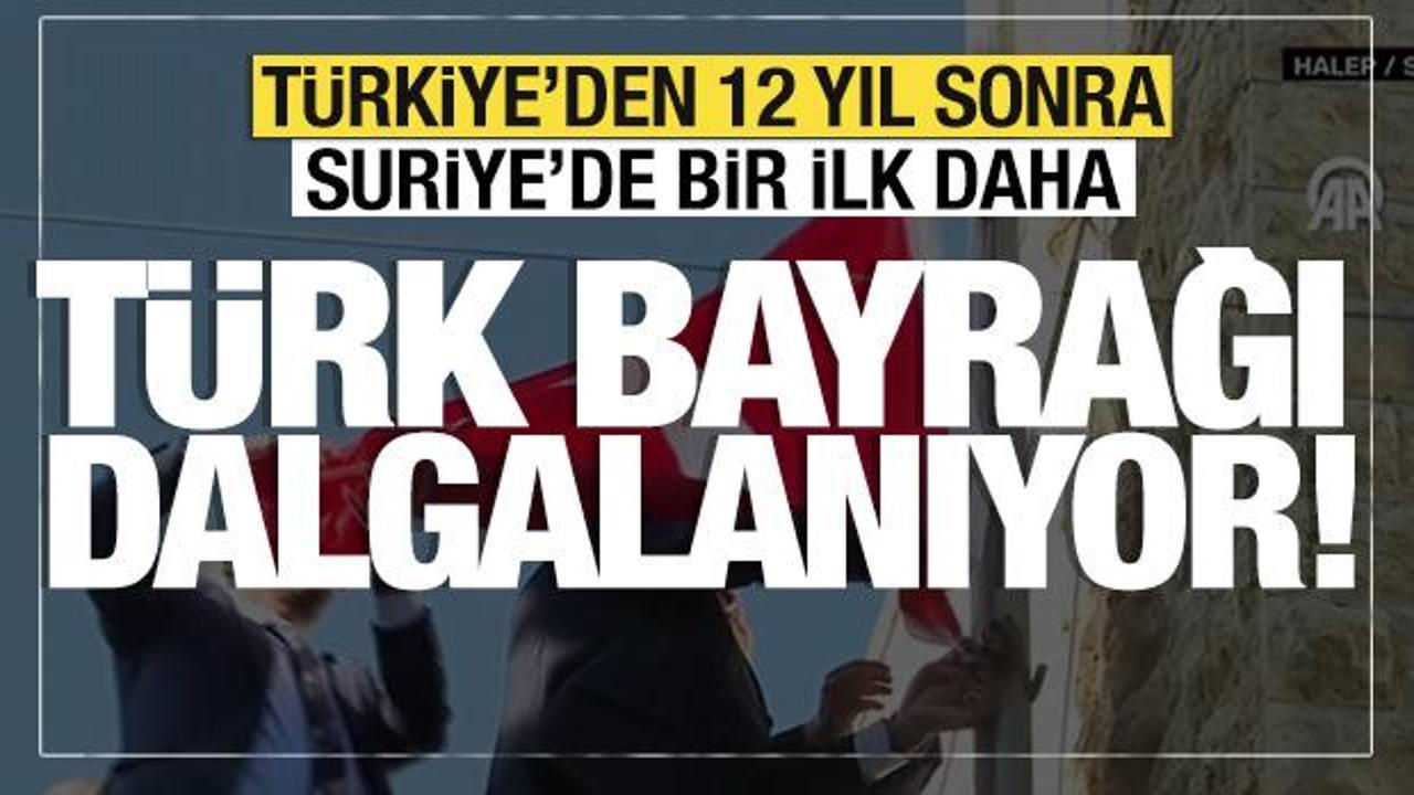 Son dakika... T&uuml;rk bayrağı yeniden g&ouml;ndere &ccedil;ekildi!