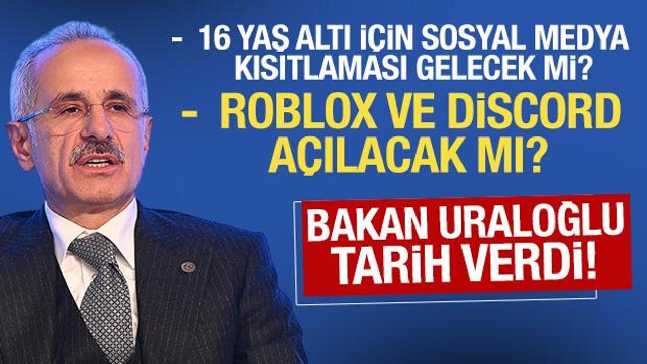 Roblox ve Discord açılacak mı? Bakan Uraloğlu canlı yayında açıkladı