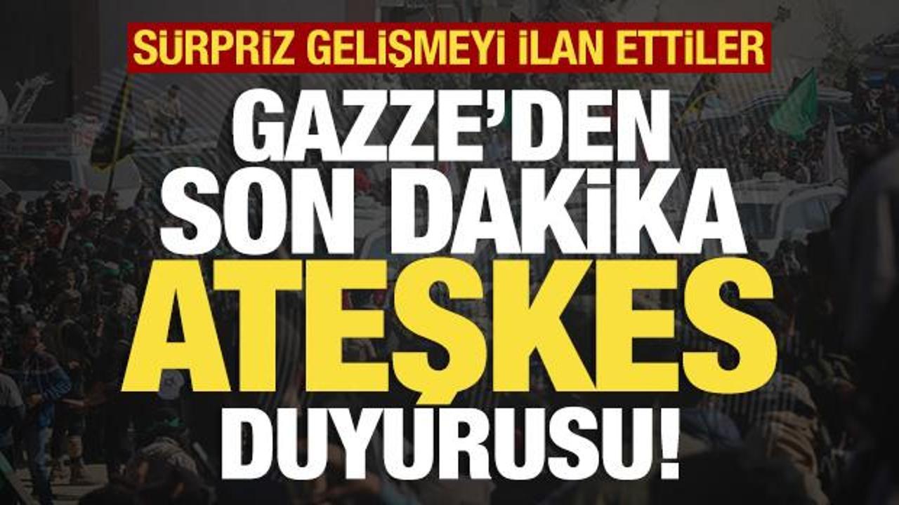 Gazze'den son dakika ateşkes duyurusu! S&uuml;rpriz gelişmeyi resmen ilan ettiler