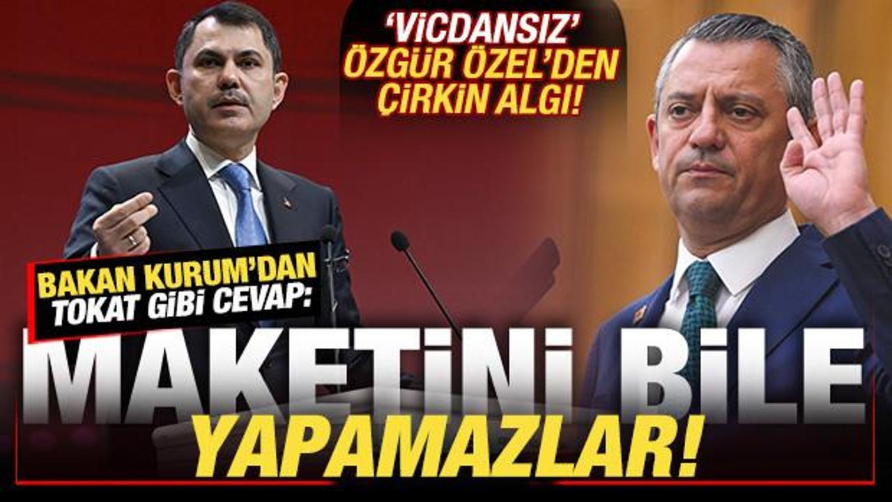 &Ouml;zel'den 'vicdansız' algı! Bakan Kurum'dan tokat gibi cevap: Maketini bile yapamazlar